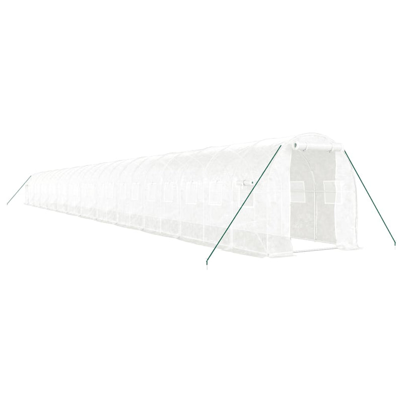 Afbeelding laden in galerijviewer, VidaXL Tuinkas met stalen frame 48 m² 24x2x2 m wit
