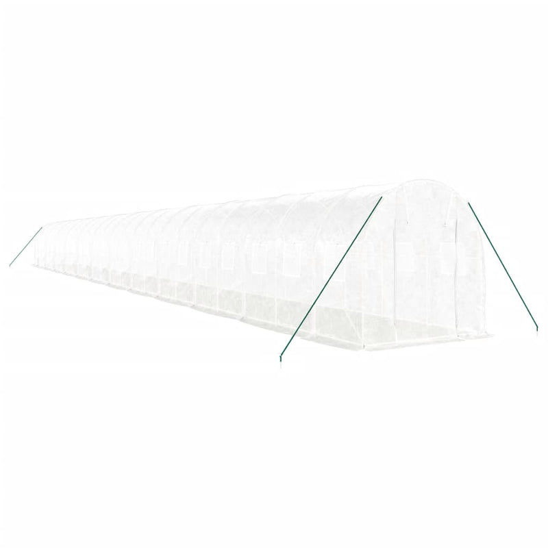 Afbeelding laden in galerijviewer, VidaXL Tuinkas met stalen frame 48 m² 24x2x2 m wit
