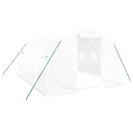 Vidaxl kas met stalen frame wit 12 m² 4x3x2 m
