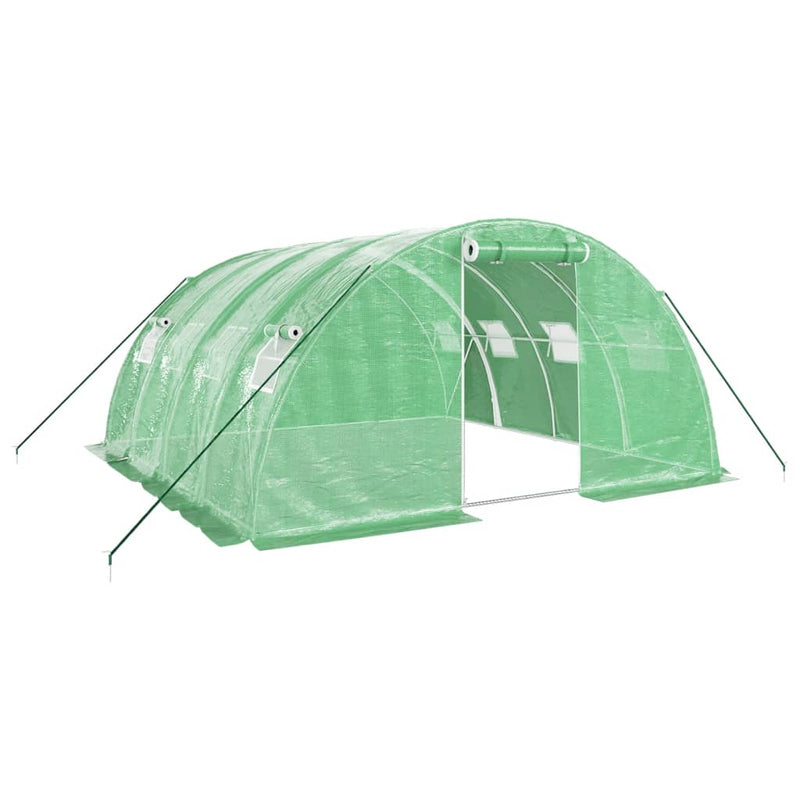 Afbeelding laden in galerijviewer, Vidaxl tuinkas met stalen frame 16 m² 4x4x2 m groen
