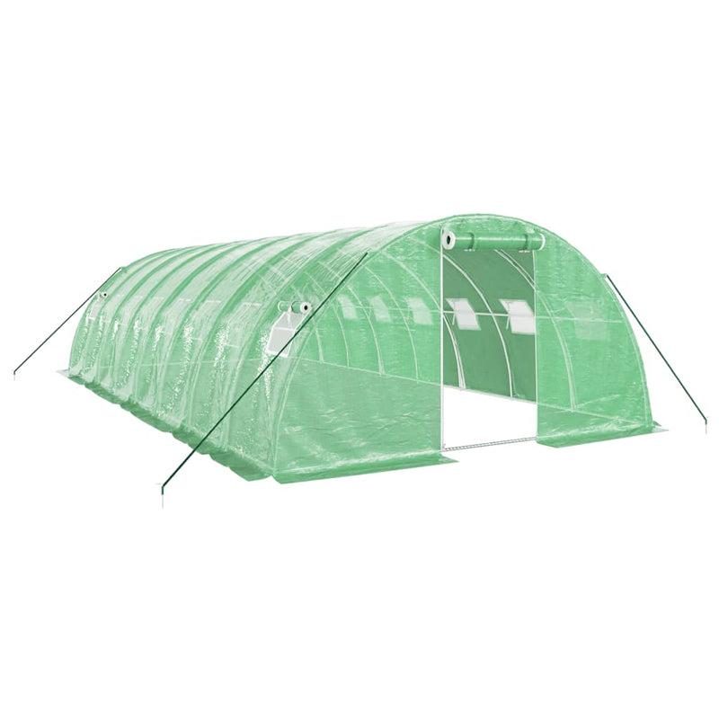 Afbeelding laden in galerijviewer, VidaXL Tuinkas met stalen frame 32 m² 8x4x2 m groen
