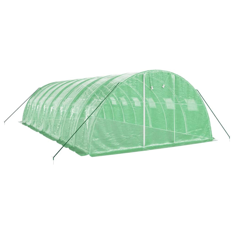 Afbeelding laden in galerijviewer, VidaXL Tuinkas met stalen frame 32 m² 8x4x2 m groen
