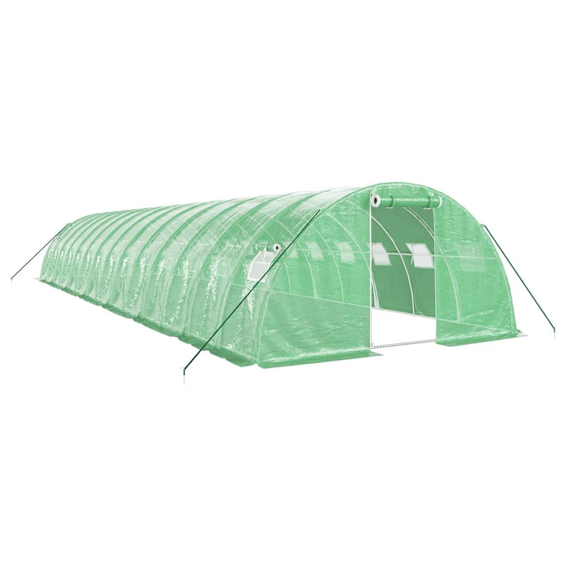Afbeelding laden in galerijviewer, VidaXL Tuinkas met stalen frame 56 m² 14x4x2 m groen
