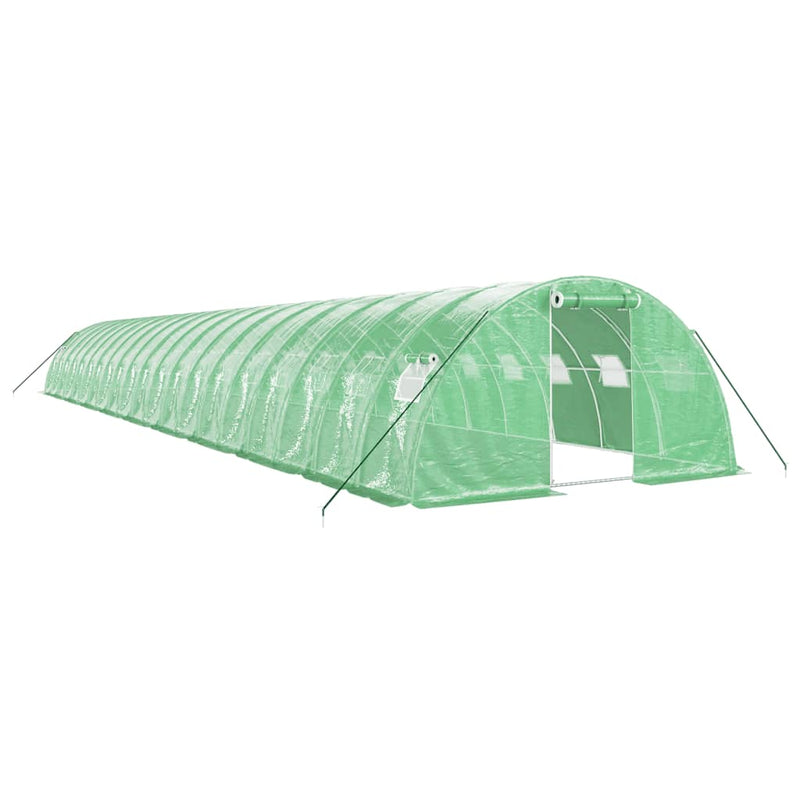 Afbeelding laden in galerijviewer, VidaXL Tuinkas met stalen frame 80 m² 20x4x2 m groen
