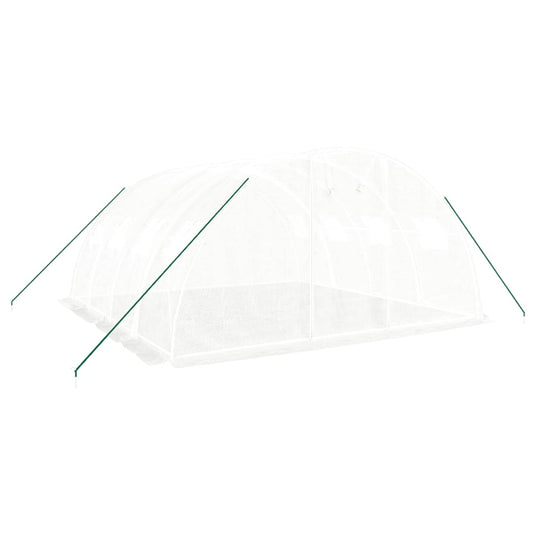 Vidaxl kas met stalen frame wit 16 m² 4x4x2 m