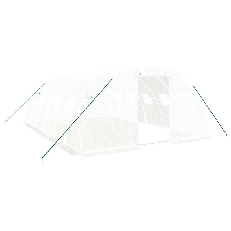 Afbeelding laden in galerijviewer, VidaXL Tuinkas met stalen frame 24 m² 6x4x2 m wit
