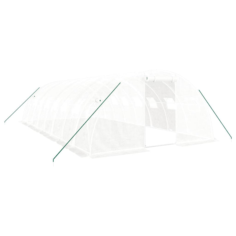 Afbeelding laden in galerijviewer, VidaXL Tuinkas met stalen frame 32 m² 8x4x2 m wit
