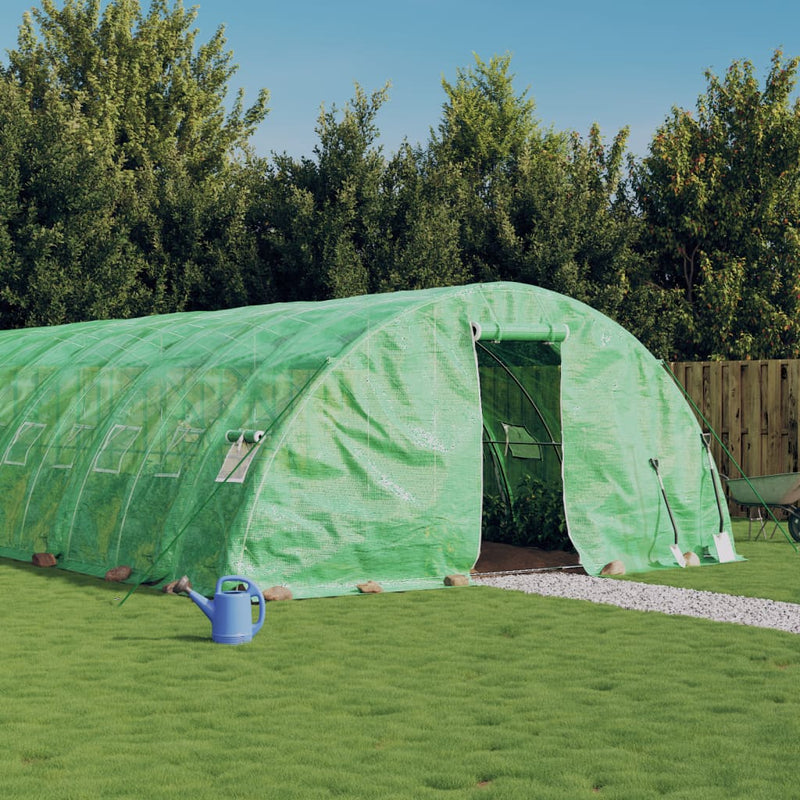 Afbeelding laden in galerijviewer, VidaXL Tuinkas met stalen frame 40 m² 8x5x2,3 m groen
