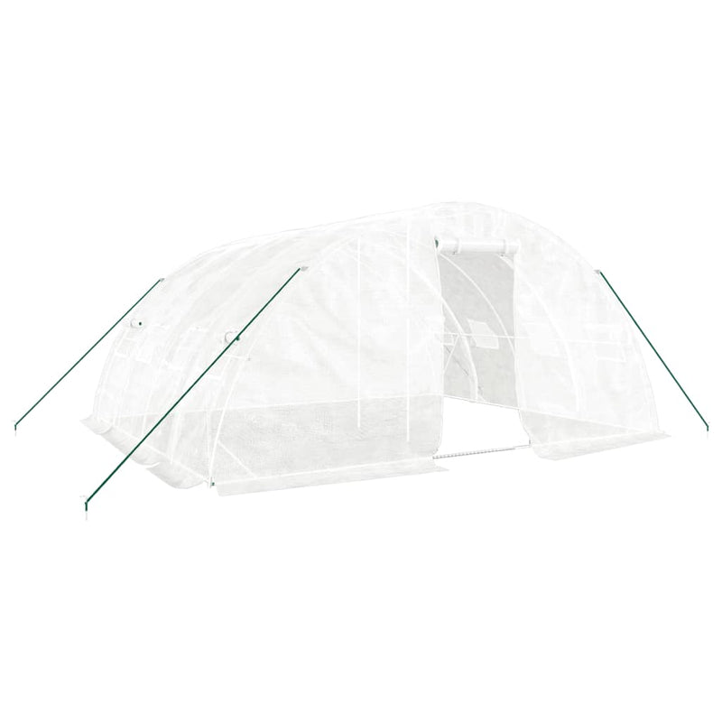 Afbeelding laden in galerijviewer, VidaXL Tuinkas met stalen frame 20 m² 5x4x2,3 m wit

