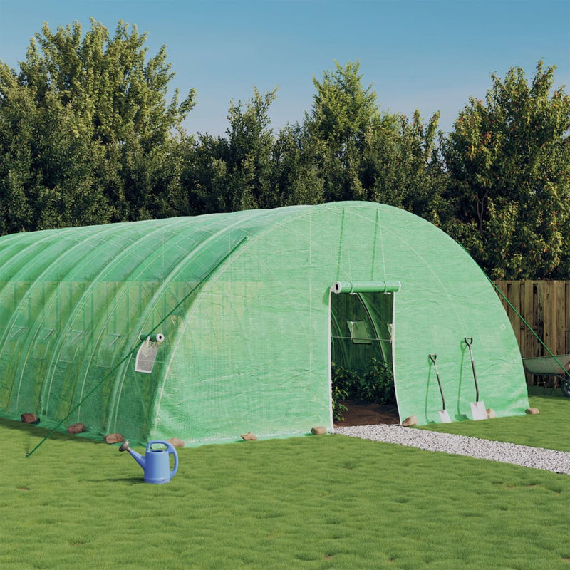 Afbeelding laden in galerijviewer, VidaXL Tuinkas met stalen frame 108 m² 18x6x2,85 m groen
