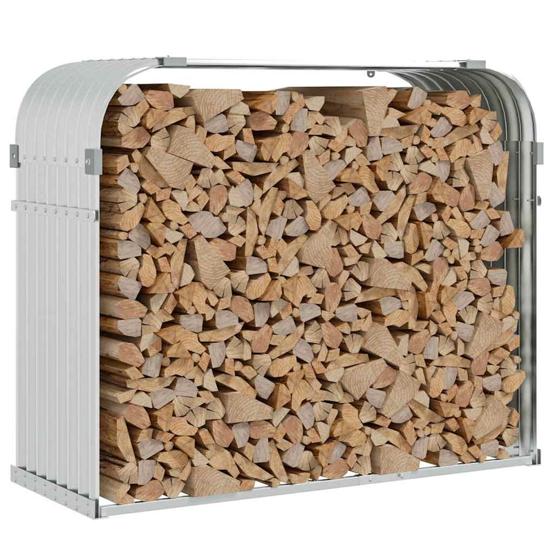 Afbeelding laden in galerijviewer, Vidaxl haardhoutopslag 120x45x100 cm gegalvaniseerd staal zilverkleur
