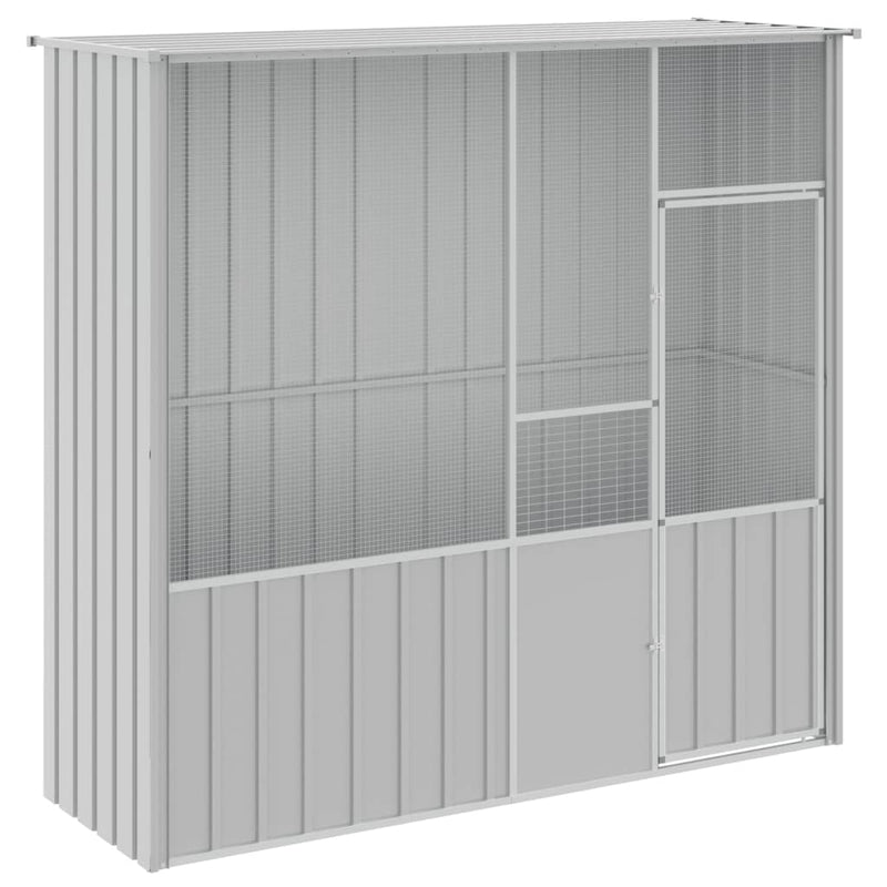 Afbeelding laden in galerijviewer, VidaXL Vogelkooi 215x78x200 cm gegalvaniseerd staal grijs
