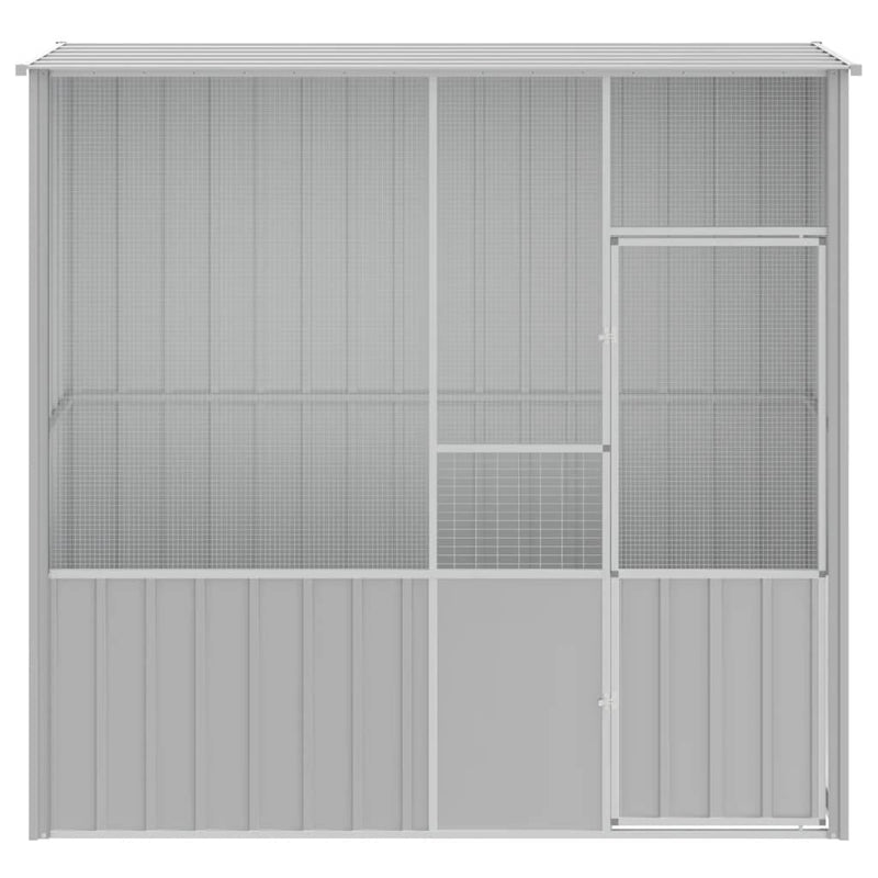 Afbeelding laden in galerijviewer, VidaXL Vogelkooi 215x78x200 cm gegalvaniseerd staal grijs
