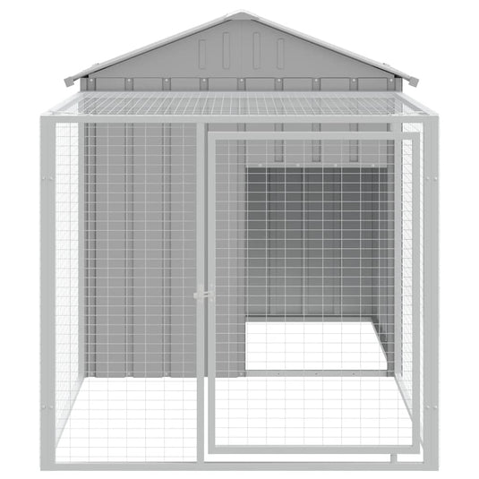 Vidaxl kippenhok met ren lichtgrijs 117x201x123 cm gegalvaniseerd staal