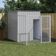 VidaXL Hondenhok met ren 165x251x181 cm gegalvaniseerd staal grijs