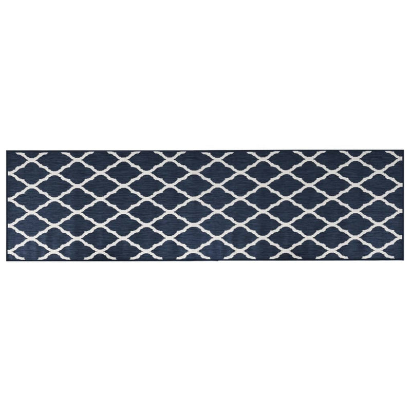 Afbeelding laden in galerijviewer, Vidaxl buitenkleed omkeerbaar 80x250 cm marineblauw en wit
