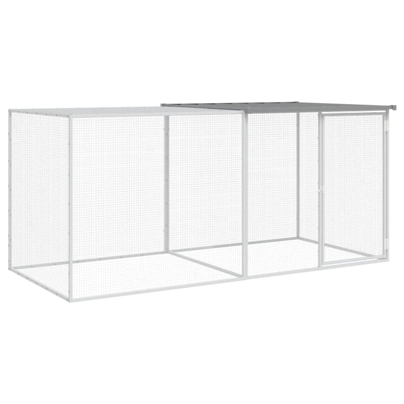 Afbeelding laden in galerijviewer, Vidaxl kippenhok met dak 203x98x90 cm gegalvaniseerd staal lichtgrijs
