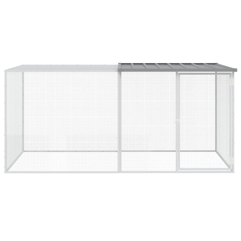 Afbeelding laden in galerijviewer, Vidaxl kippenhok met dak 203x98x90 cm gegalvaniseerd staal lichtgrijs
