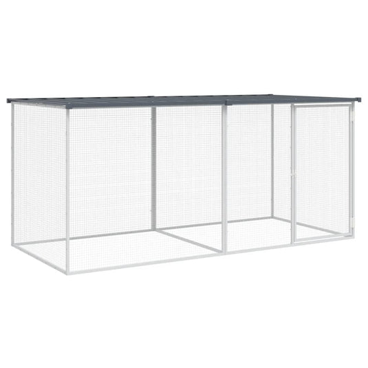 Vidaxl kippenhok met dak antraciet 203x98x90 cm gegalvaniseerd staal