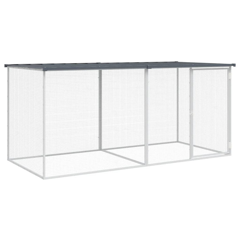 Afbeelding laden in galerijviewer, Vidaxl kippenhok met dak antraciet 203x98x90 cm gegalvaniseerd staal
