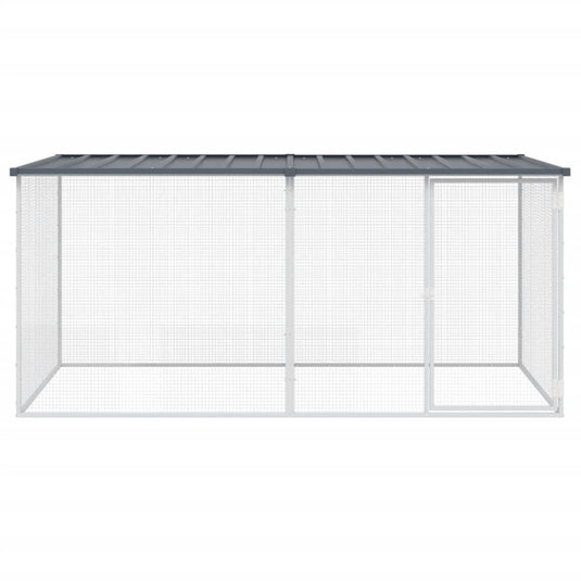 Vidaxl kippenhok met dak antraciet 203x98x90 cm gegalvaniseerd staal
