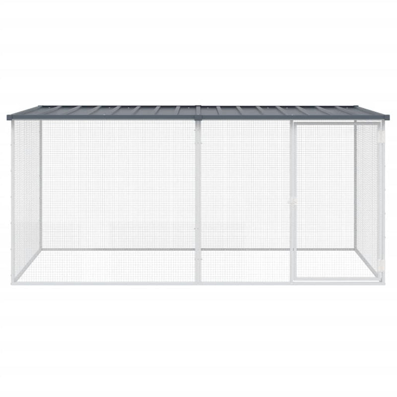 Afbeelding laden in galerijviewer, Vidaxl kippenhok met dak antraciet 203x98x90 cm gegalvaniseerd staal
