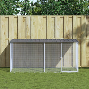 Vidaxl kippenhok met dak antraciet 203x98x90 cm gegalvaniseerd staal