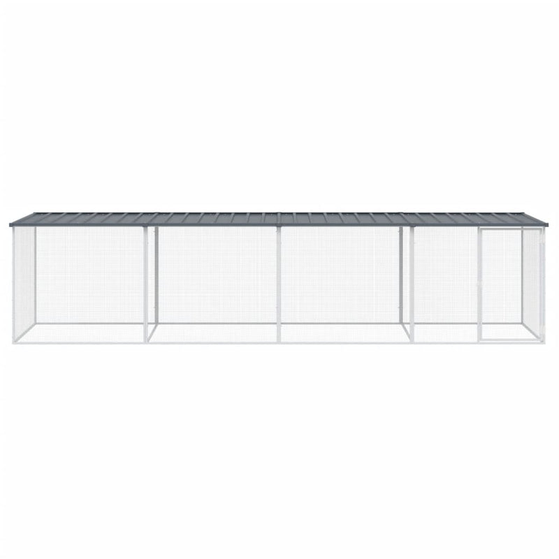 Afbeelding laden in galerijviewer, VidaXL Kippenhok met dak 403x98x90 cm gegalvaniseerd staal antraciet
