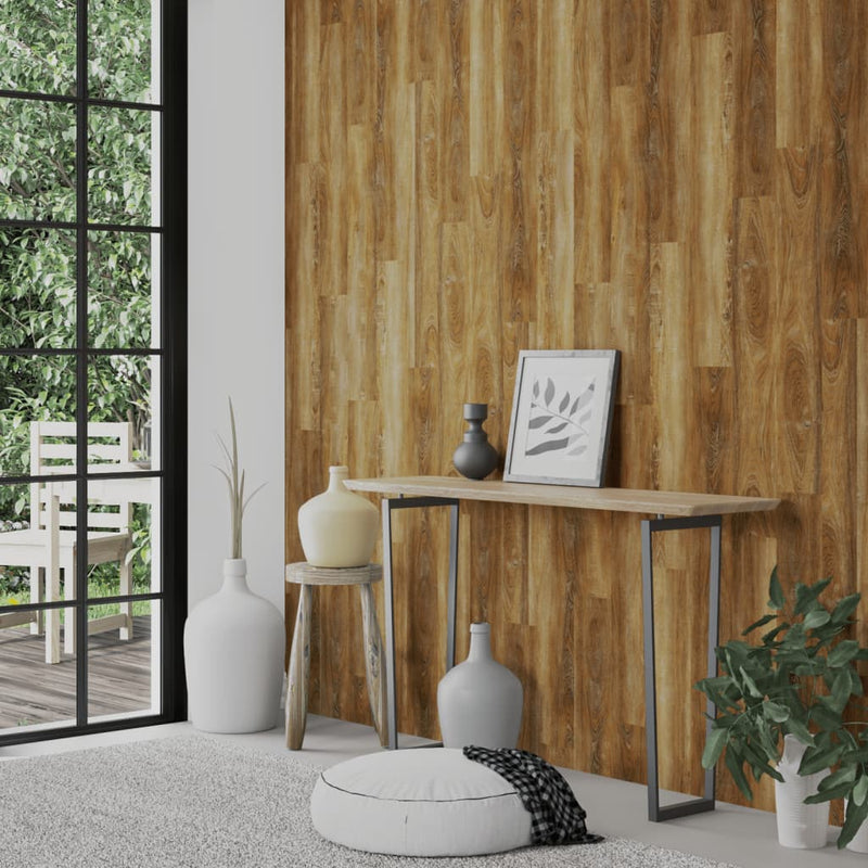 Afbeelding laden in galerijviewer, VidaXL Wandpanelen houtlook 4,12 m² PVC bruin
