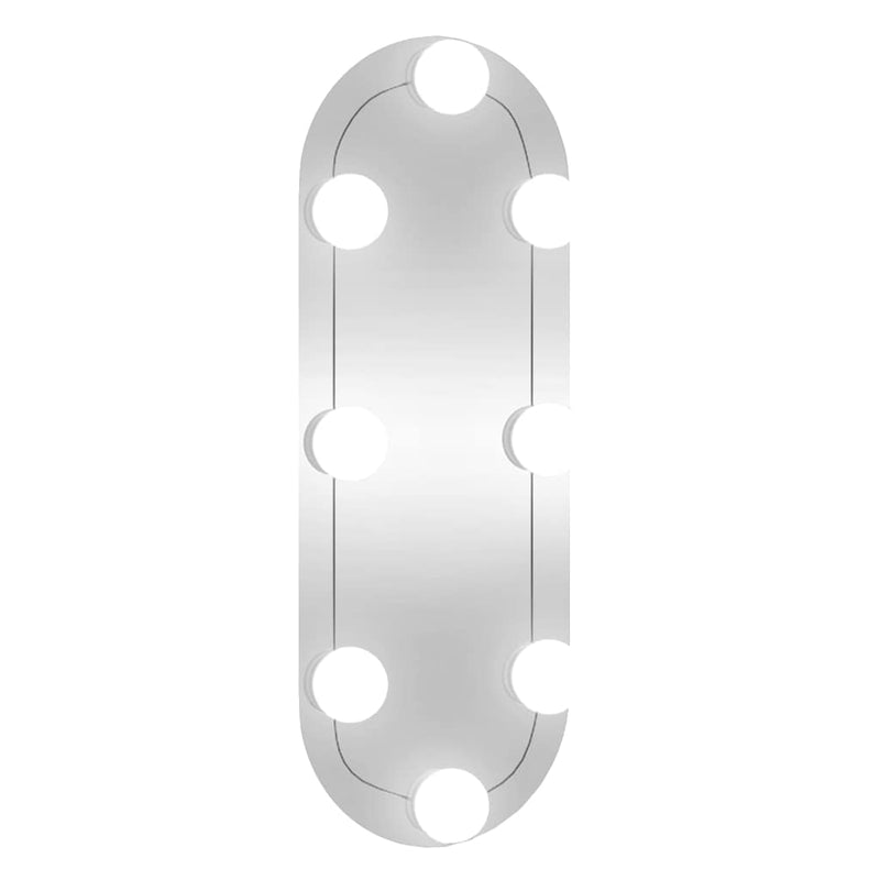 Afbeelding laden in galerijviewer, Vidaxl wandspiegel met led's ovaal 15x40 cm glas
