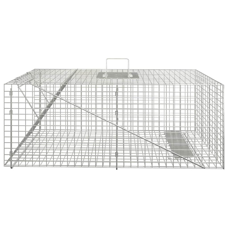 Afbeelding laden in galerijviewer, Vidaxl dierenval 64,5x25x26,5 cm gegalvaniseerd ijzer
