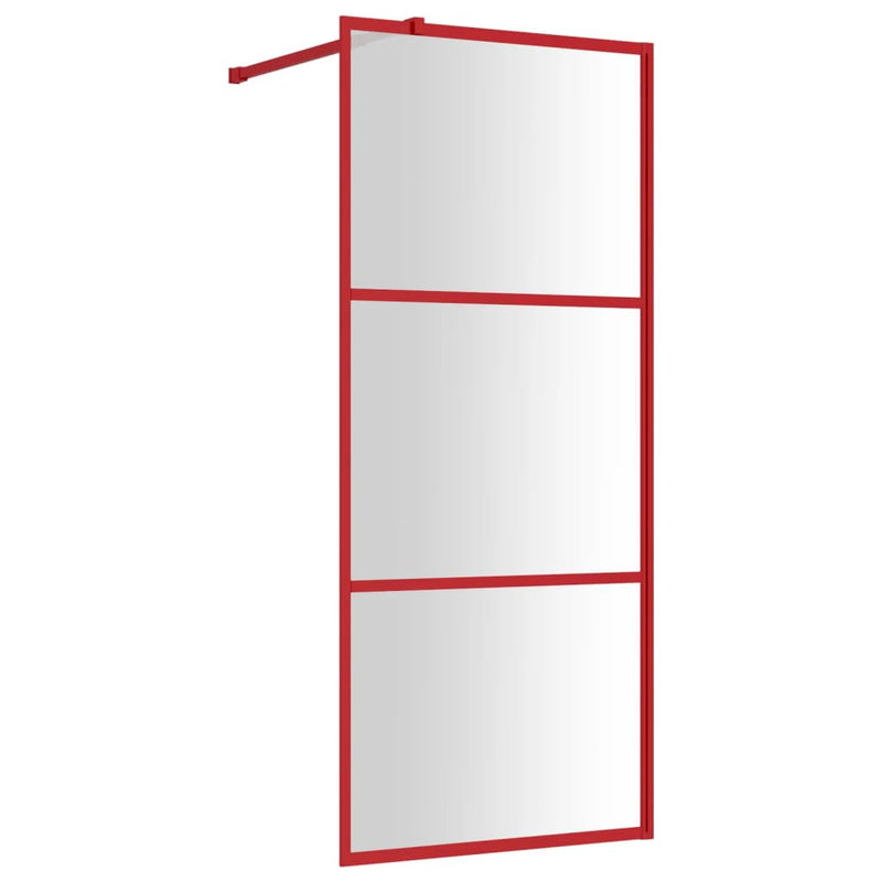 Afbeelding laden in galerijviewer, Vidaxl inloopdouchewand transparant 90x195 cm esg-glas rood
