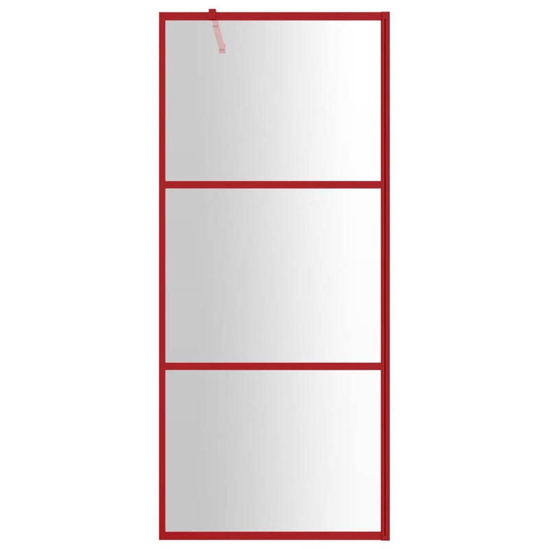 Afbeelding laden in galerijviewer, Vidaxl inloopdouchewand transparant 90x195 cm esg-glas rood
