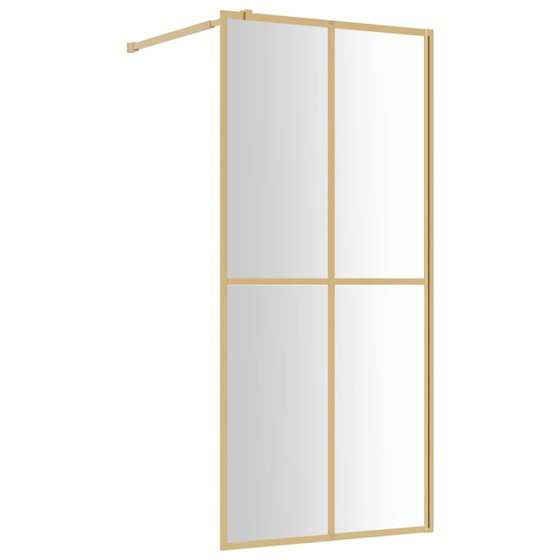 Afbeelding laden in galerijviewer, Vidaxl inloopdouchewand transparant 80x195 cm esg-glas goudkleurig
