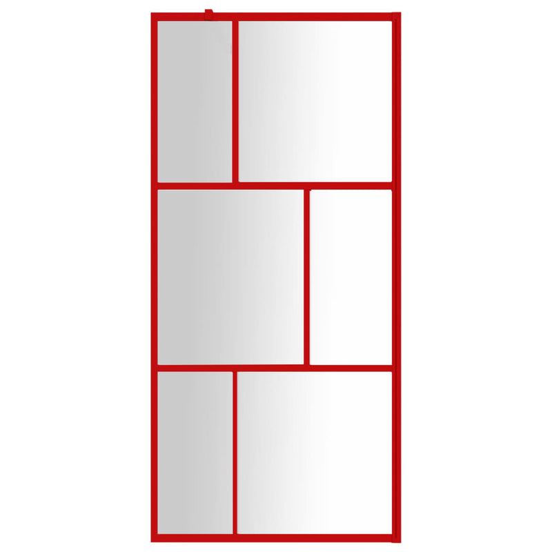 Afbeelding laden in galerijviewer, Vidaxl inloopdouchewand transparant 90x195 cm esg-glas rood
