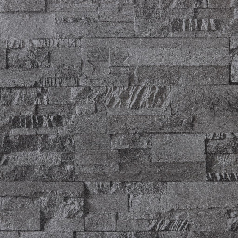 Afbeelding laden in galerijviewer, Vidaxl vliesbehang 3d steen-look 10x0,53 m zwart
