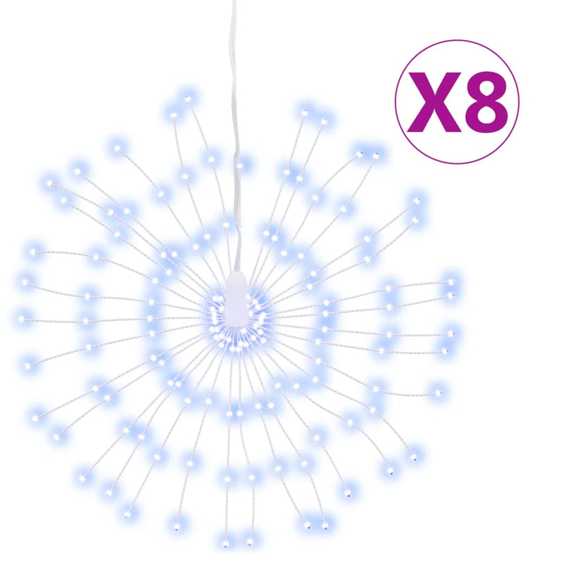 Afbeelding laden in galerijviewer, Vidaxl kerstverlichting vuurwerk 8 st 140 koudwitte led's 17 cm
