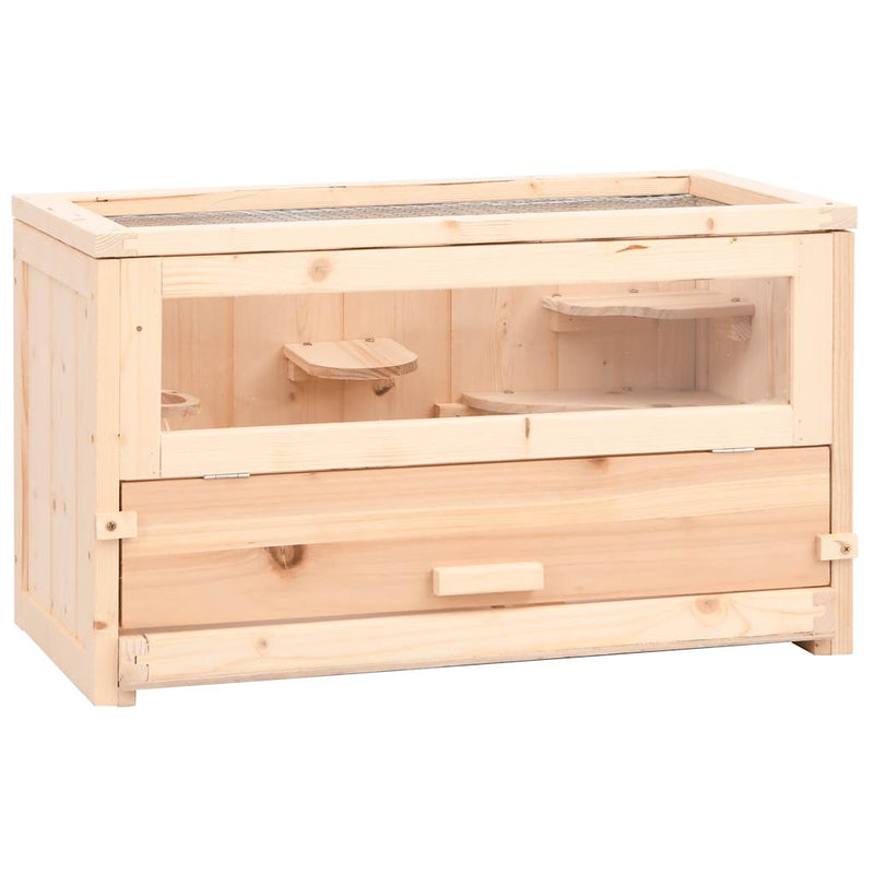 Afbeelding laden in galerijviewer, Vidaxl hamsterkooi 60x30x35 cm massief vurenhout
