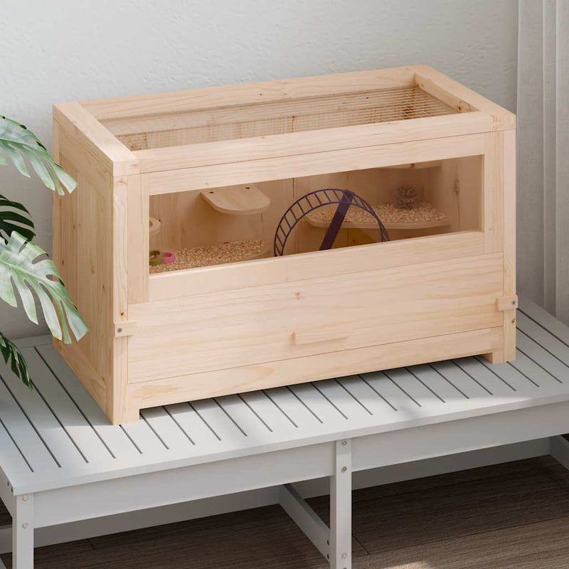 Afbeelding laden in galerijviewer, Vidaxl hamsterkooi 60x30x35 cm massief vurenhout
