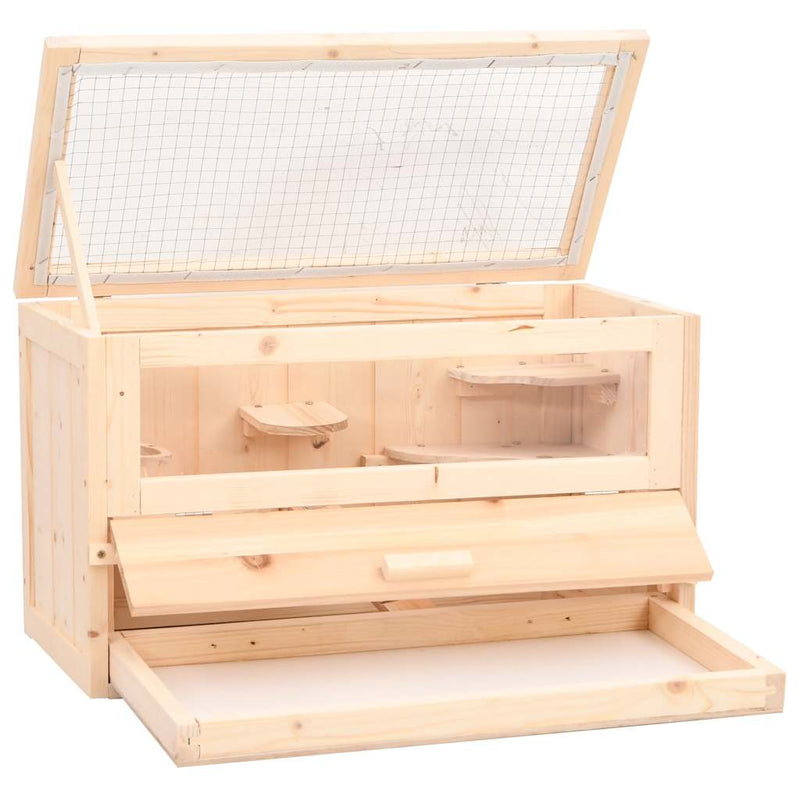 Afbeelding laden in galerijviewer, Vidaxl hamsterkooi 60x30x35 cm massief vurenhout
