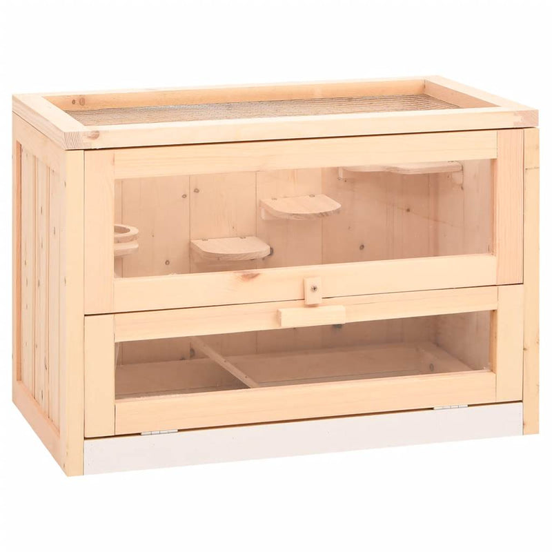 Afbeelding laden in galerijviewer, Vidaxl hamsterkooi 60x35,5x42 cm massief vurenhout

