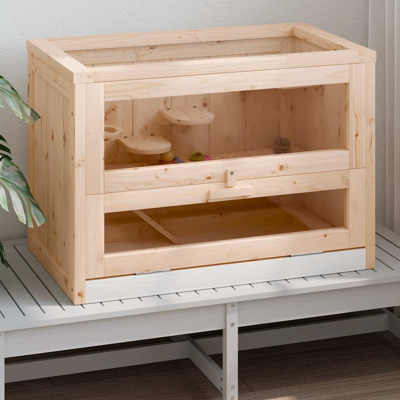 Afbeelding laden in galerijviewer, Vidaxl hamsterkooi 60x35,5x42 cm massief vurenhout
