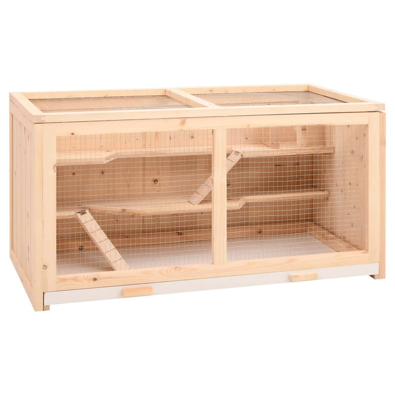 Afbeelding laden in galerijviewer, Vidaxl hamsterkooi 89,5x45x45 cm massief vurenhout
