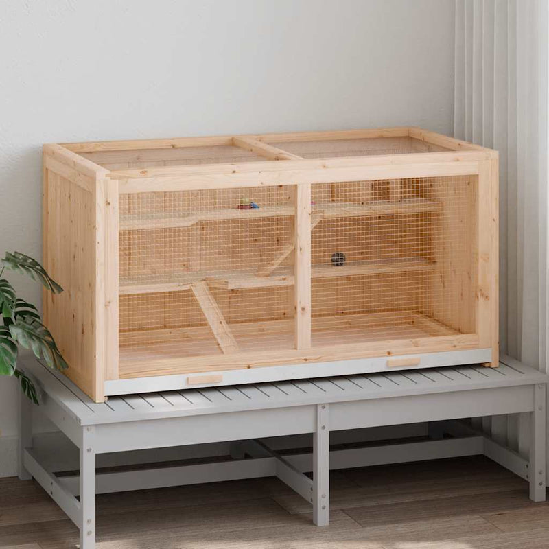 Afbeelding laden in galerijviewer, Vidaxl hamsterkooi 89,5x45x45 cm massief vurenhout
