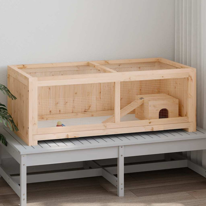 Afbeelding laden in galerijviewer, Vidaxl hamsterkooi 104x52x38 cm massief vurenhout
