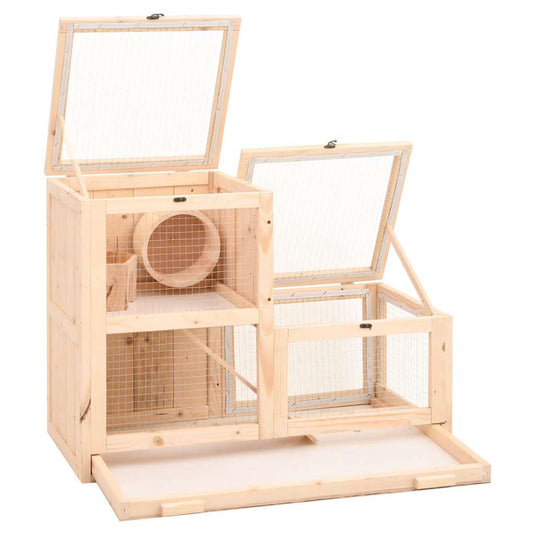 Vidaxl hamsterkooi 81x40x60 cm massief vurenhout