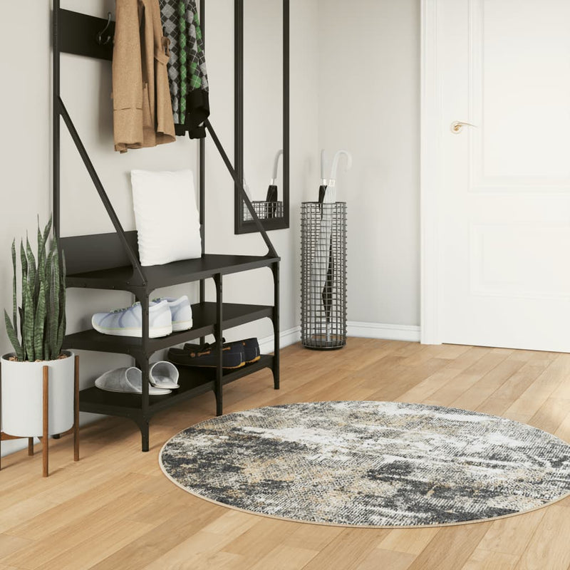 Afbeelding laden in galerijviewer, Vidaxl vloerkleed wasbaar anti-slip ø 120 cm meerkleurig
