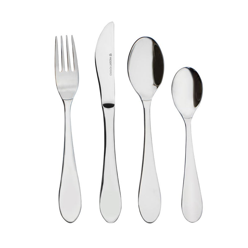 Afbeelding laden in galerijviewer, Kinderbestek - 4 delig - blanco - zilver
