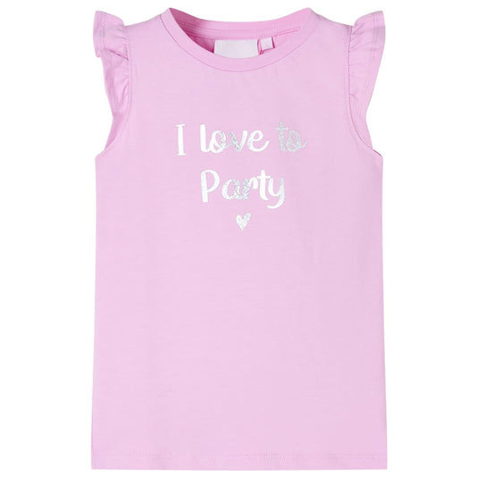 Vidaxl kindershirt met ruches aan de mouwen 140 lila