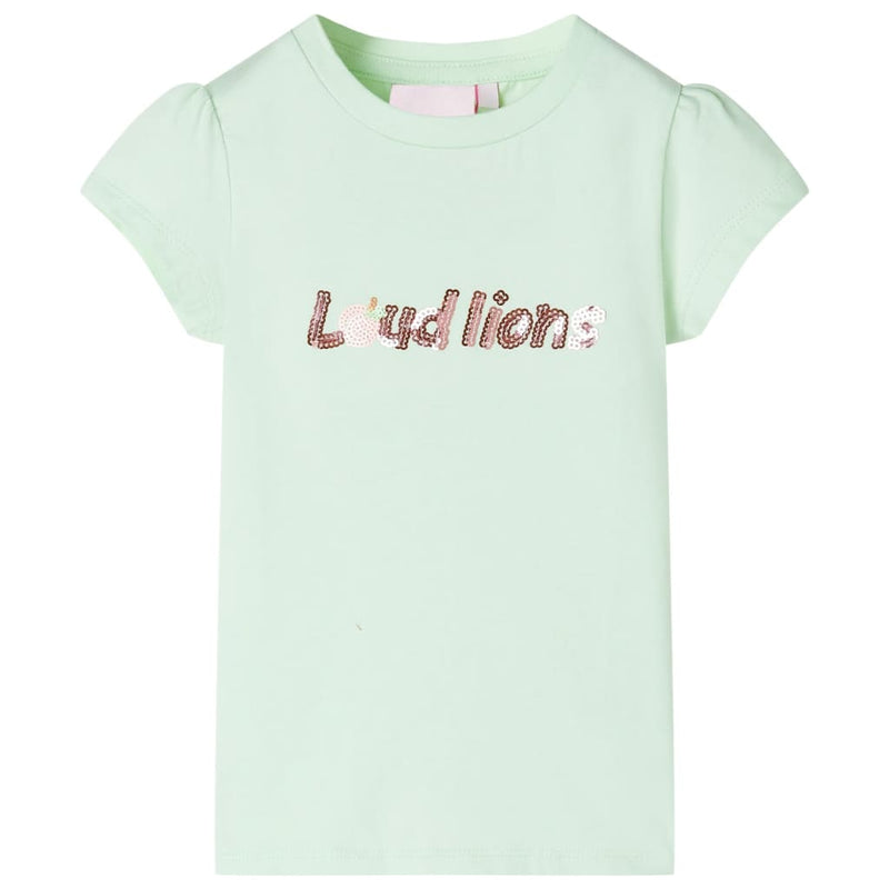 Afbeelding laden in galerijviewer, VidaXL Kindershirt met kapmouwen 104 zachtgroen

